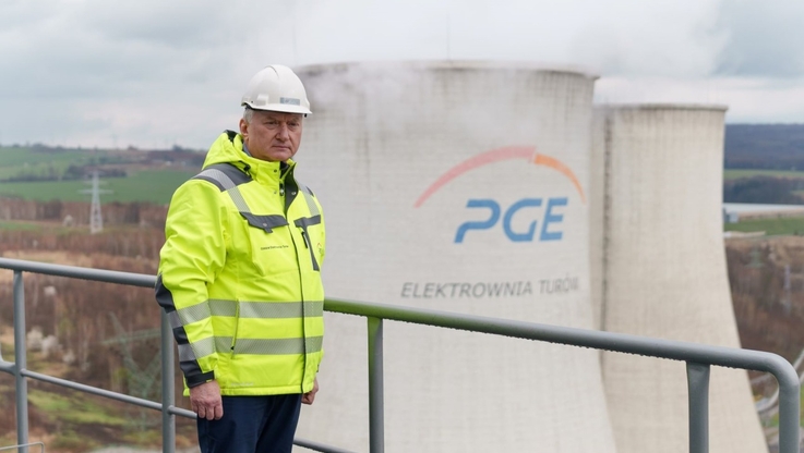 PGE Polska Grupa Energetyczna - Dariusz Marzec, prezes PGE, z wizytą w Kompleksie Turów