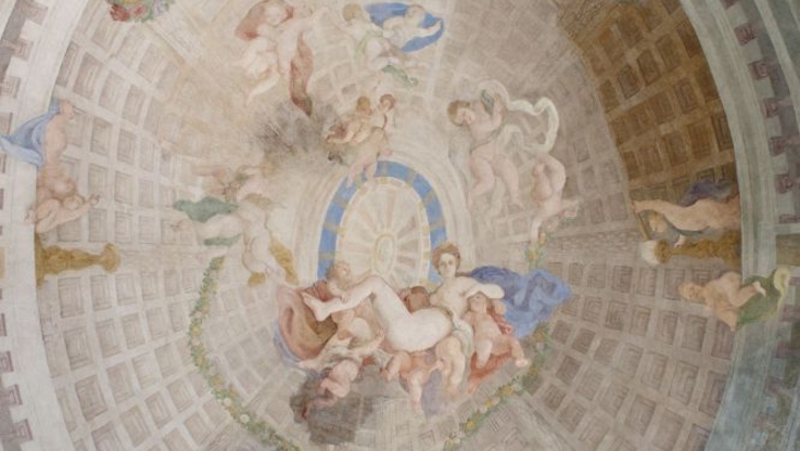 Dekoracja freskowa na suficie Pokoju Cichego fot. W. Holnicki