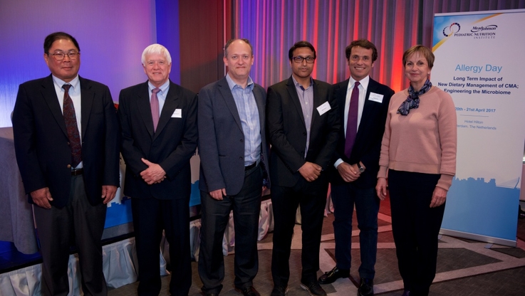 Allerday Day 2017 - od lewej: dr Glenn Furuta, dr Jon Vanderhoof, dr Adam Fox, dr Neil Shah, prof. Roberto Berni Canani, prof. Gigi Veereman