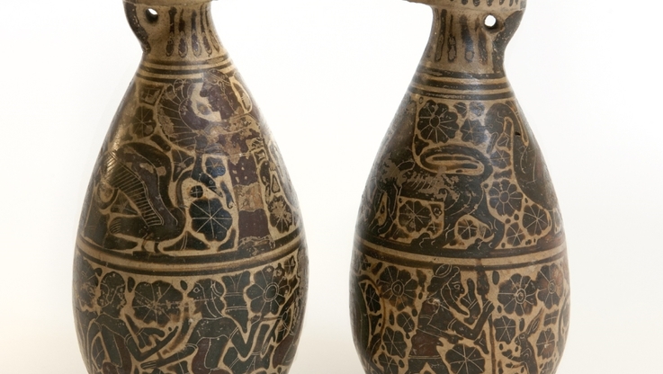Alabastrony orientalizujące, Grecja, ok. 600 p.n.e., Muzeum Pałacu Króla Jana III w Wilanowie, fot. W. Holnicki