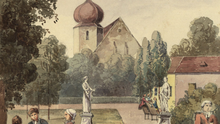 Badhausgarten in Heiligenstadt, um 1802 Georg Anton Kölbl