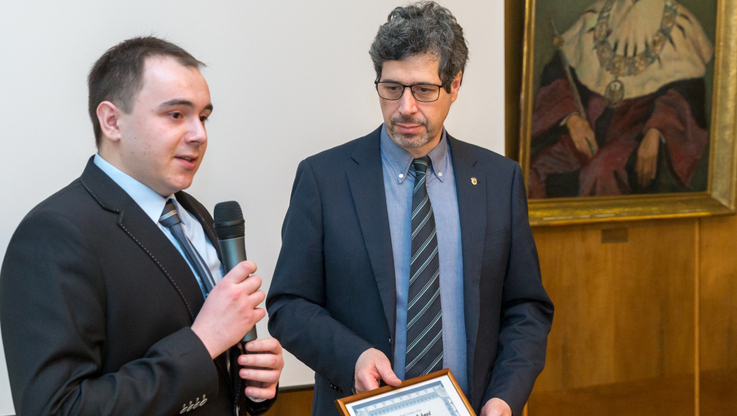 Laureat głównej nagrody dr Dariusz Gros z Politechniki Śląskiej Tommaso Giunti z Centro Ricerche Fiat