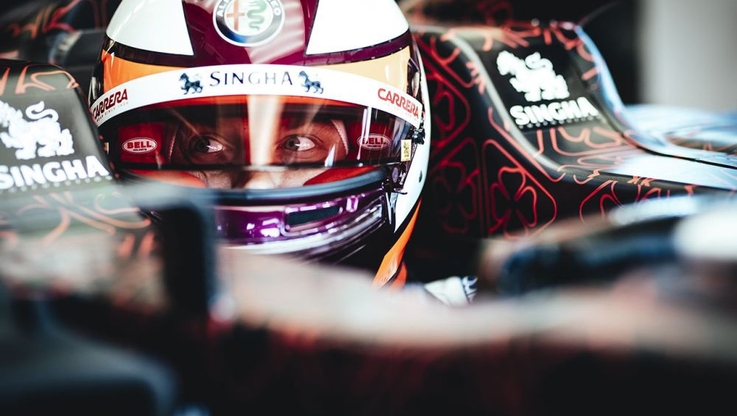 Kimi Räikkönen na jazdach testowych Alfa Romeo Racing na torze Fiorano