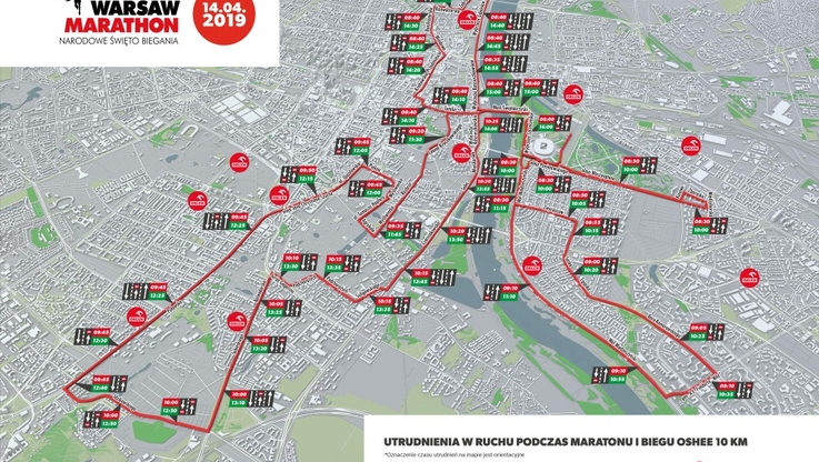 Utrudnienia ORLEN Warsaw Marathon