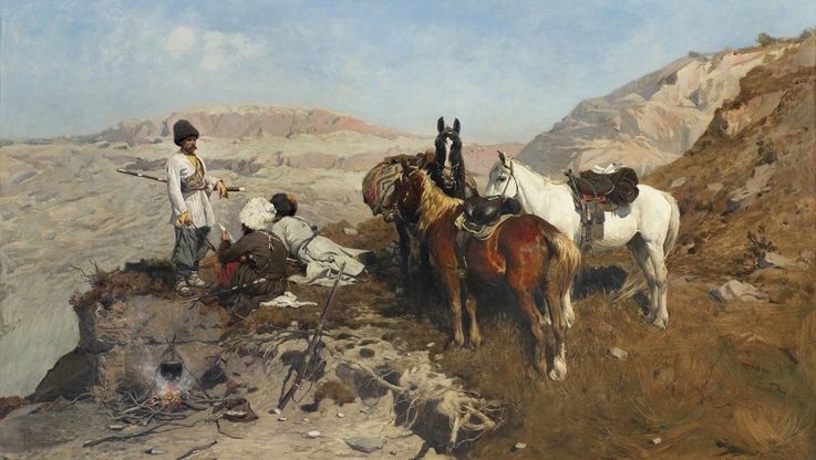 Alfred Wierusz-Kowalski „Kaukaski zwiad”, 1880