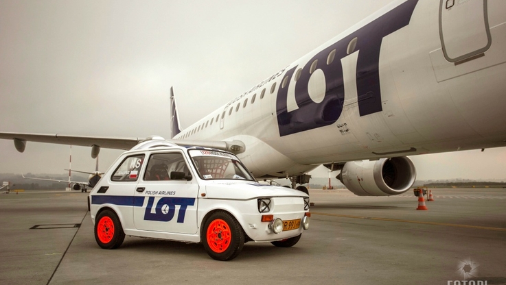 FCA Polska/Polski Fiat 126 PLL LOT z rejsowymi samolotami PLL LOT - Embraer 195 i Bombardier Q400 (1)