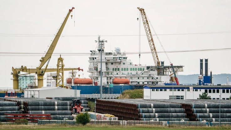 
								Nord Stream 2 project at Mukran port in Sassnitz
							