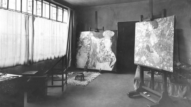 Fot. Moriz Nähr - Gustav Klimts Arbeitsraum im Atelier Feldmühlgasse 11 © ONB/Wien Bildarchiv 94884-E