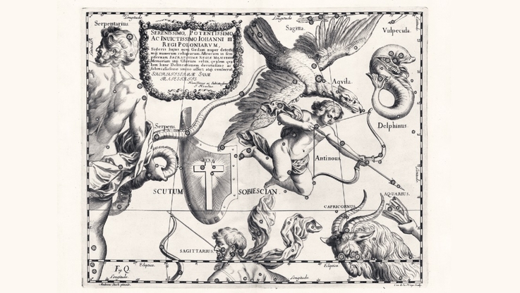 Jan Heweliusz, Prodromus astronomiae; Firmamentum Sobiescianum, Scutum Sobiescianum, Gdańsk 1690, fot. Digital Center PAN Biblioteka Gdańska
