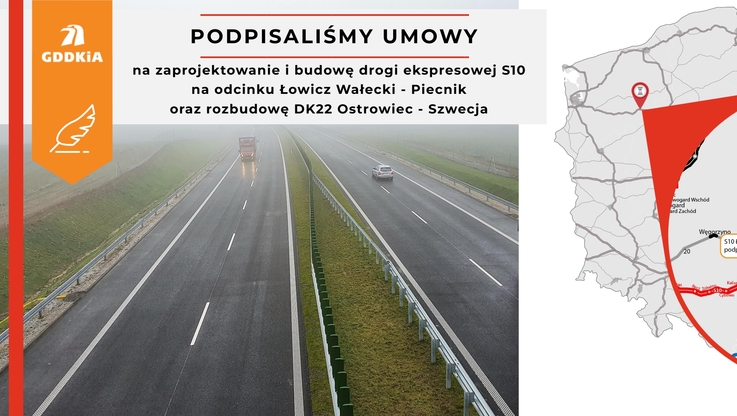 GDDKiA - Infografika podpisanie umów S10 i DK22