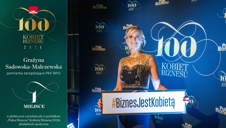 PKF BPO Sadowska-Malczewska - Grażyna Sadowska-Malczewska podczas gali plebiscytu “Kobieta Biznesu 2024”