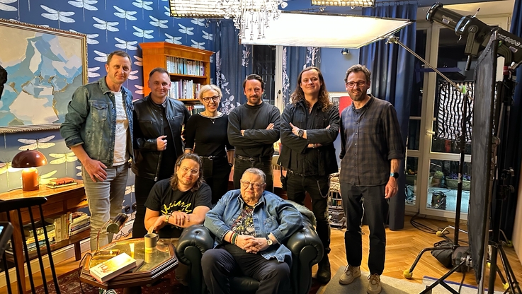 Fundacja powszechnego czytania - Od lewej u góry: Robert Gryka, Michał Wilk, Maria Deskur, Tadeusz Śliwa, Michał Sobociński, Julek Baliszewski, Michał Mann, Wojciech Mann