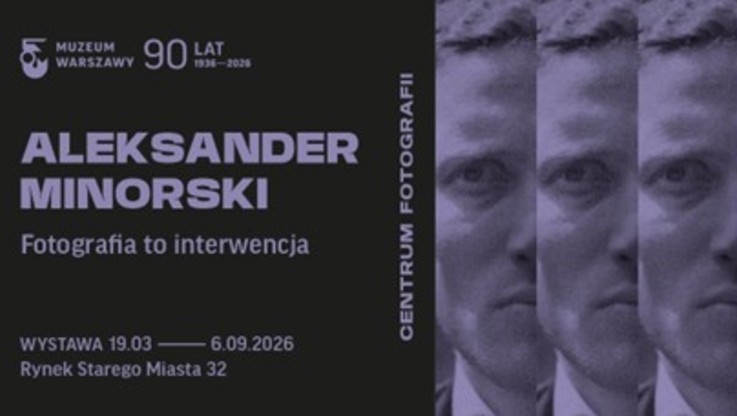 Projekt graficzny: Joanna Bębenek. Portret Aleksandra Minorskiego, autorstwo nieznane, lata 30.–40. XX wieku, zbiory Muzeum Warszawy