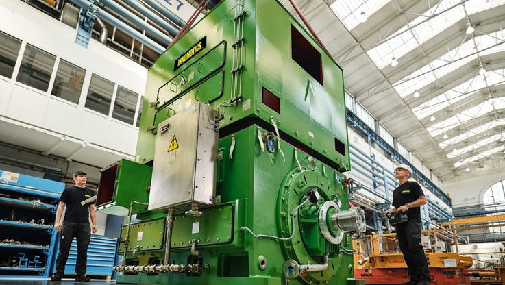 news aktuell/Innomotics GmbH - The Innomotics HV Series HS-modyn built at Dynamowerk in Berlin, setting standards when it comes to the availability of compressor drives: due to the unique rotor design it has the highest degree of reliability and minimum maintenance costs