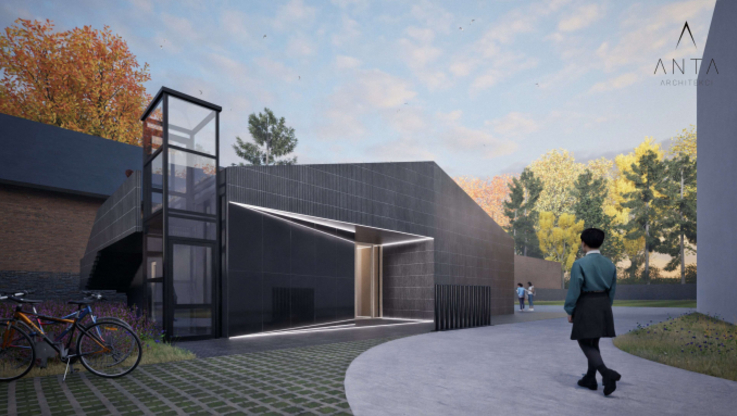 Fot. wizualizacja nowego budynku ZST, wykonane przez częstochowskie studio architektoniczne Anta