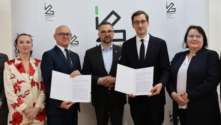Sieć Badawcza Łukasiewicz/Garetha Vaughana, Pavol Stuller, (dyr. Amentum w Polsce i dyr. zarządzający CEE Amentum), min. nauki Marcin Kulasek, dr Hubert Cichocki, prof. Jolanta Itrich-Drabare (2)