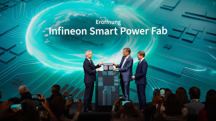 news aktuell/From left to right: Dr. Karsten Wildberger, Federal Minister for Digital Transformation and Government Modernization; Jochen Hanebeck, CEO of Infineon Technologies AG; Michael Kretschmer, Prime Minister of the Free State of Saxony