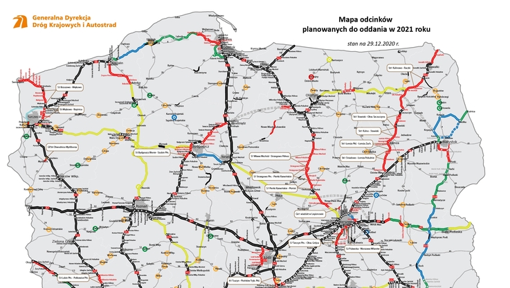 GDDKiA - odcinki planowane do oddania w 2021 (1)