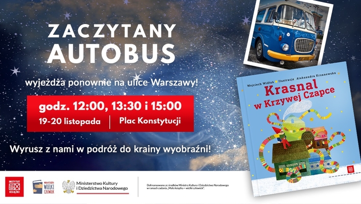 Instytut Książki - Zaczytany autobus - grafika