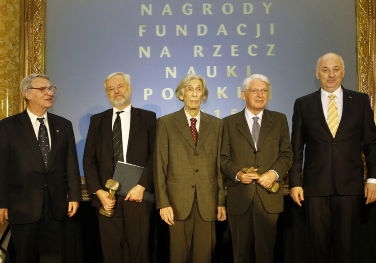 Prof. Andrzej Jerzmanowski -  przewodniczący Rady FNP, prof. Kazimierz Rzążewski, prof. Jerzy Jedlicki, prof. Stanisław Penczek, prof. Maciej Żylicz -  prezes FNP