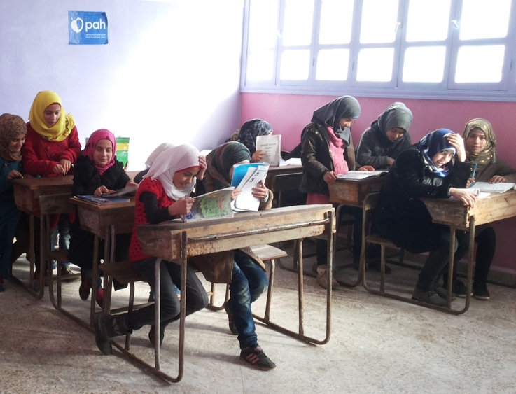 2015, Syria - jeden z projektów pomocy PAH: remont sal lekcyjnych