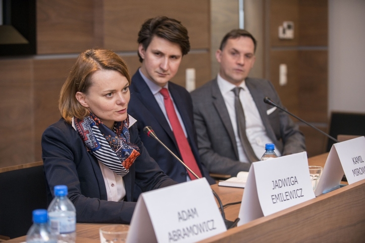 Na zdjęciu od lewej - J. Emilewicz (Ministerstwo Rozwoju), K. Mirowski (Grupa Żywiec), J. Łęgiewicz (Samsung), fot. Daniel Miśko