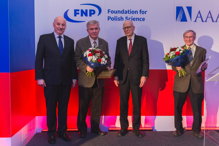 Prof. Maciej Żylicz, prof. Ryszard Kierzek, dr E. William Colglazier i prof. Douglas H. Turner, fot. One HD