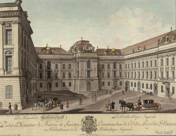 Josefsplatz, Kolorierter Kupferstich von Carl Schütz, 1780 – © Österreichische Nationalbibliothek