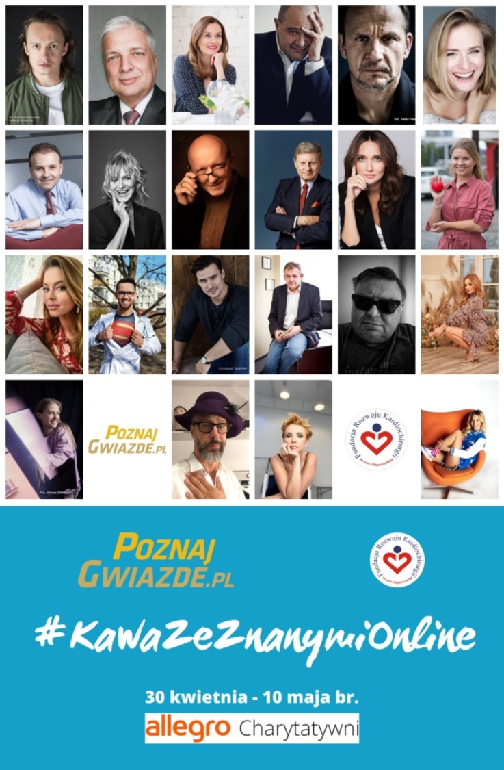 Poznajgwiazde.pl/#KawaZeZnanymiOnline - plakat akcji