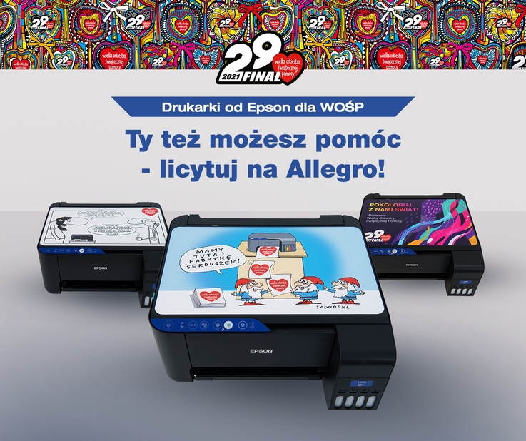 Epson Polska - unikalne drukarki Epson z grafikami rysowników dla WOŚP (1)