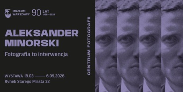 Projekt graficzny: Joanna Bębenek. Portret Aleksandra Minorskiego, autorstwo nieznane, lata 30.–40. XX wieku, zbiory Muzeum Warszawy