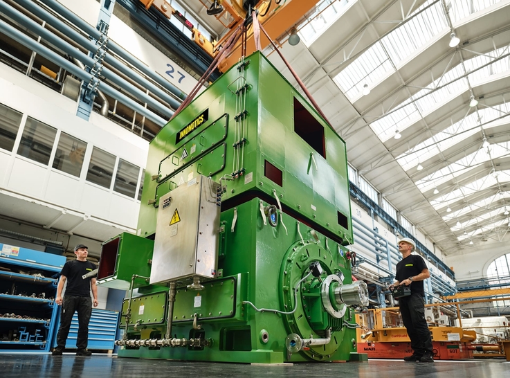 news aktuell/Innomotics GmbH - The Innomotics HV Series HS-modyn built at Dynamowerk in Berlin, setting standards when it comes to the availability of compressor drives: due to the unique rotor design it has the highest degree of reliability and minimum maintenance costs