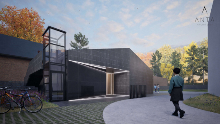 Fot. wizualizacja nowego budynku ZST, wykonane przez częstochowskie studio architektoniczne Anta