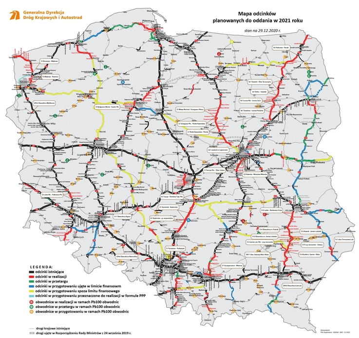 GDDKiA - odcinki planowane do oddania w 2021 (1)