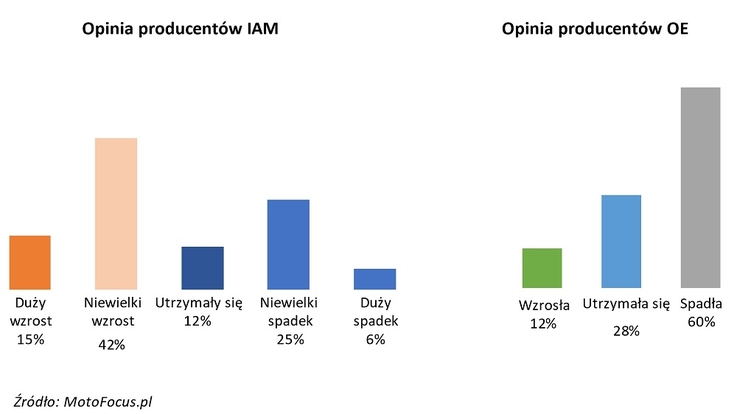 SDCM - Zmiana przychodów (IAM) / wielokości produkcji (OE) firmy w 2020 r. w stosunku do 2019 r.