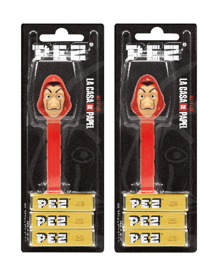 ©&TM by PEZ AG  - The PEZ Money Heist dispensers – featuring the legendary Dali mask