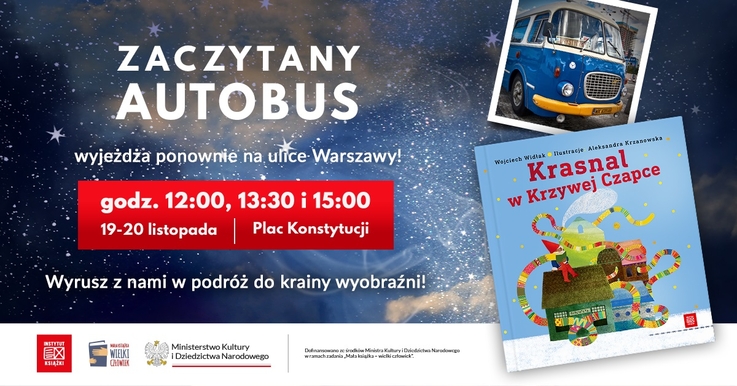 Instytut Książki - Zaczytany autobus - grafika